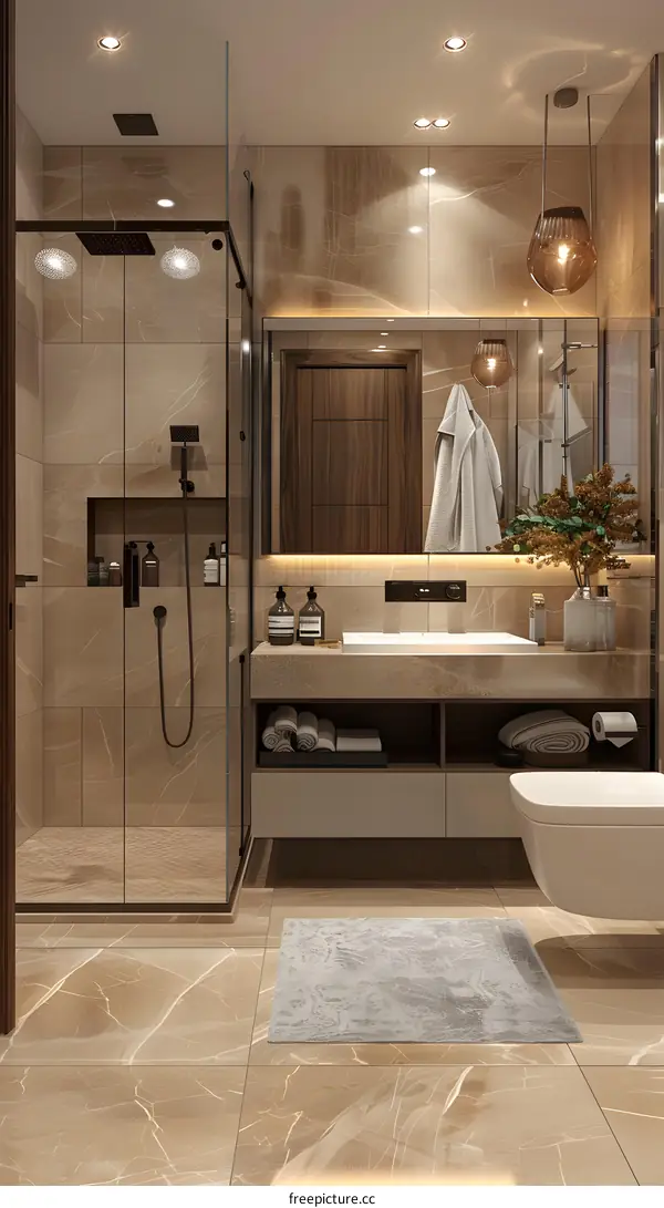 Modern and minimalist bathroom