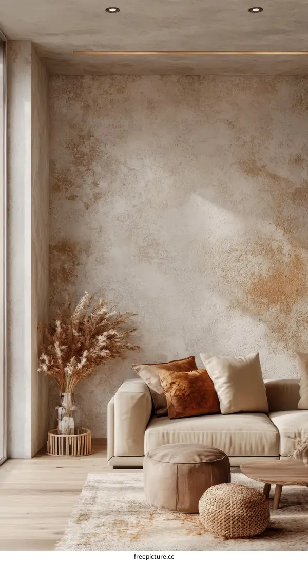 Modern Beige Living Room Interior Design