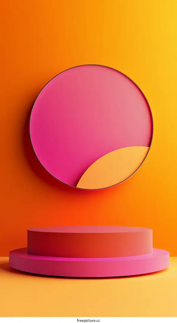 Abstract Geometric Display Stand with Vibrant Colors