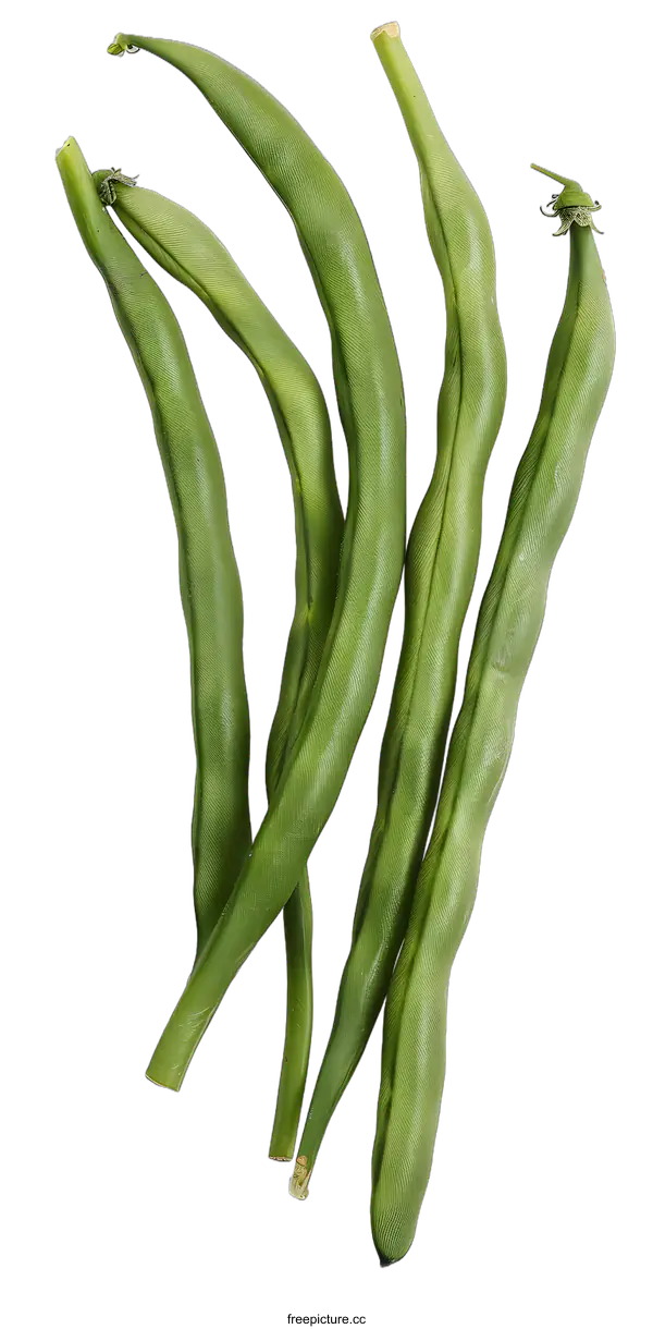 [Transparent Background PNG]Green String Beans on a White Background