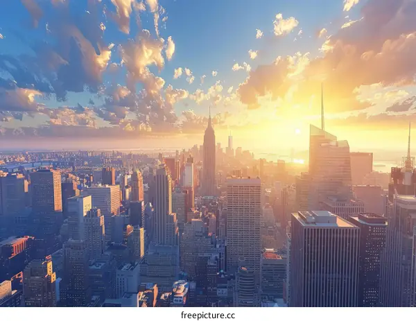 Manhattan Skyline at Sunset
