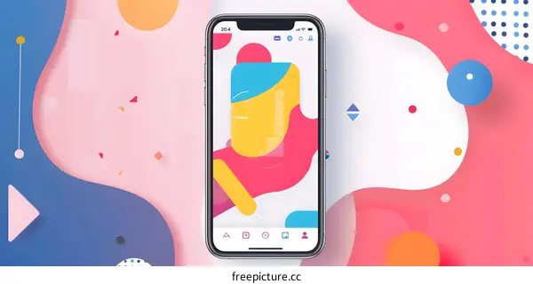 Colorful Abstract Phone Illustration