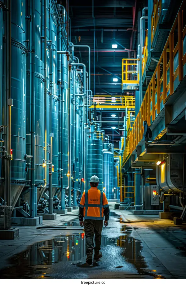 背影里的石油工人