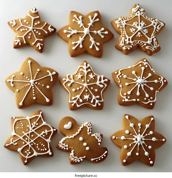 Gingerbread Cookies with White Icing