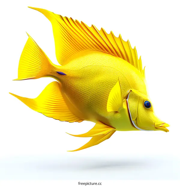 Golden Fish on White Background