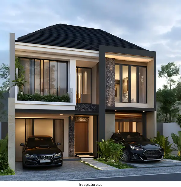 Modern Minimalist Two Story House Design
