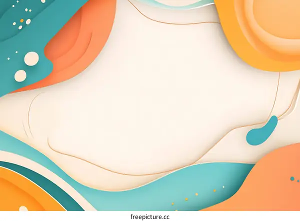 Abstract Paper Cut Background Design With White Space