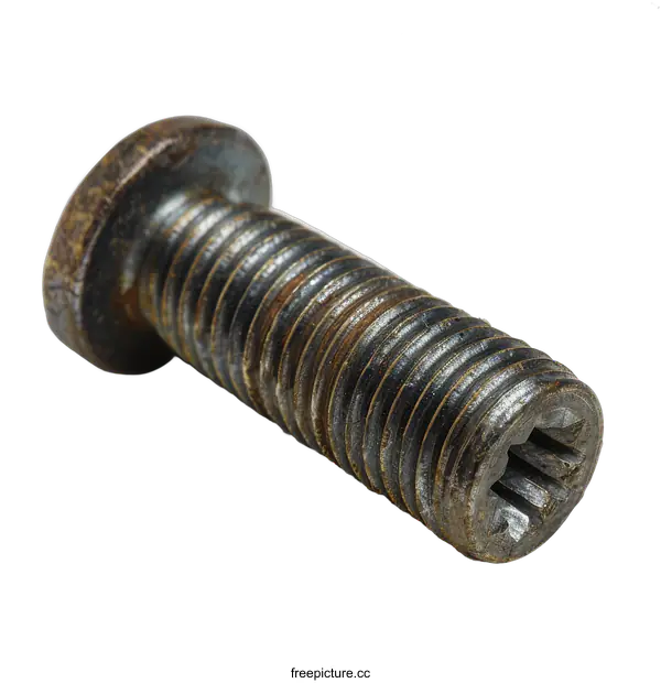 [Transparent Background PNG]rusty bolt isolated on black background
