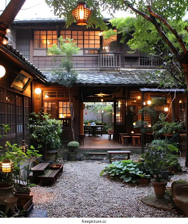 Courtyard of a traditional Japanese house