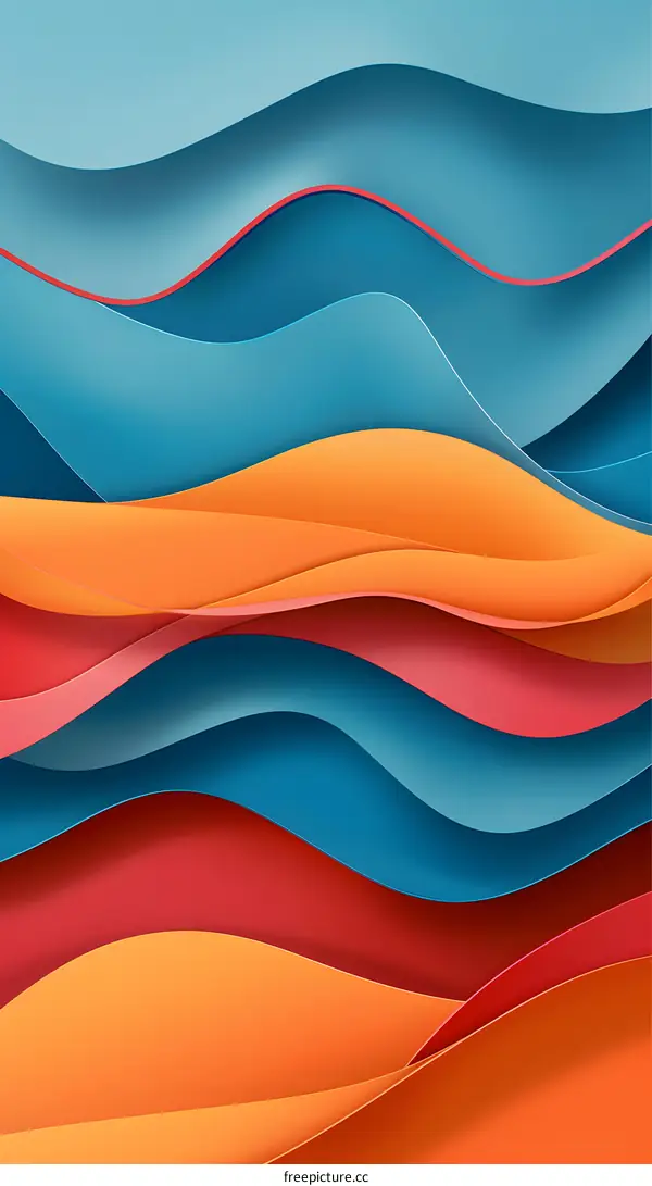 Abstract Colorful Paper Waves Design