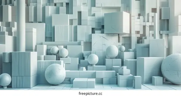 Abstract Geometric Shapes Composition