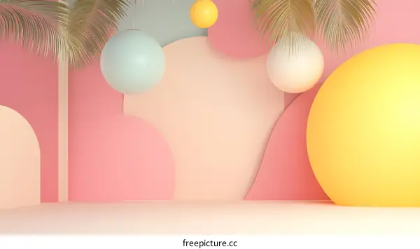 Abstract Background with Pastel Colors and Geometric Shapes