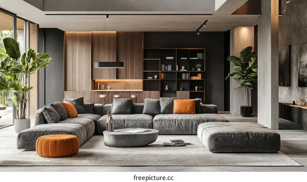 Modern Living Room Interior Design Illustration