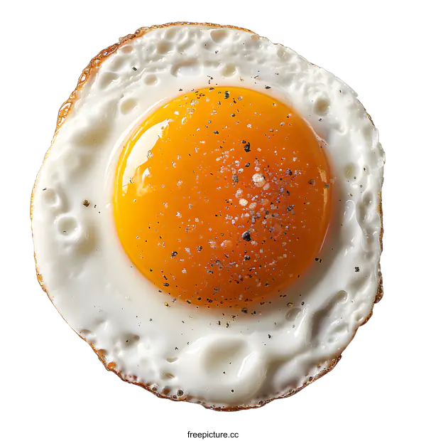 [Transparent Background PNG]Fried Egg with Pepper Isolated on White Background