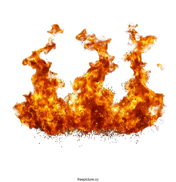 [Transparent Background PNG]Fiery Flames Explosion Abstract Background