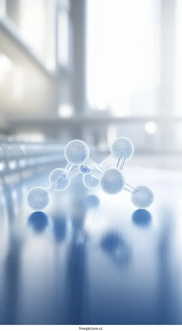 Molecular Structure Illustration in a Laboratory Setting