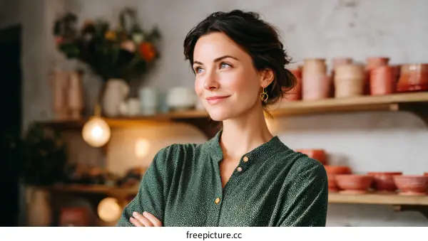 Confident Woman in a Creative Studio