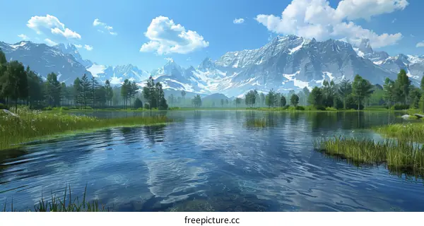 Scenic Mountain Lake Landscape