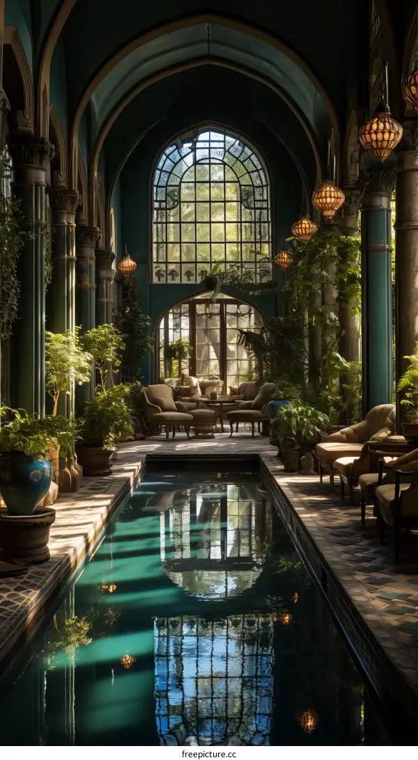 Indoor pool in a beautiful courtyard