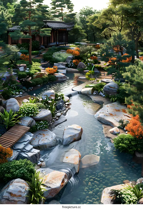 Chinese style garden landscape design renderings