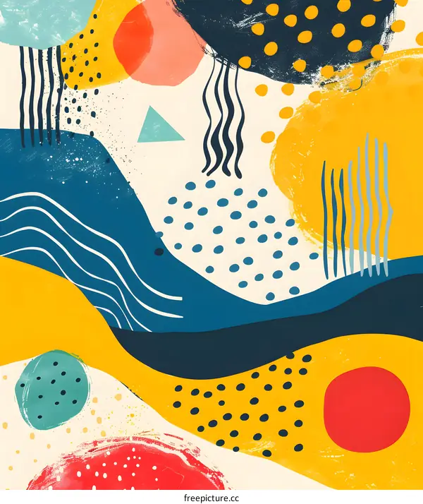 Abstract Colorful Geometric Pattern With Shapes