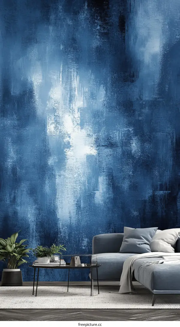 Abstract Blue Wall Art Design for Modern Home Decor