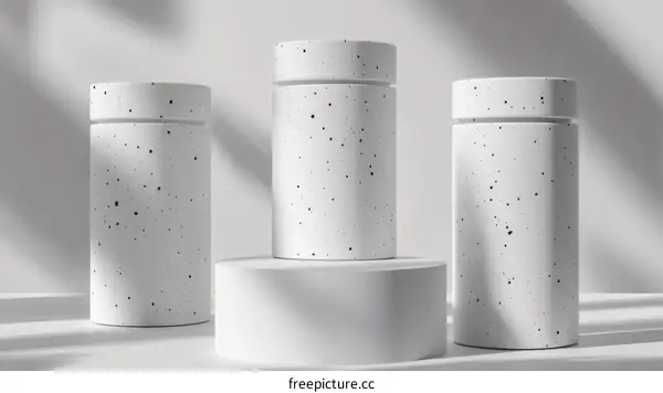 Modern White Cylindrical Product Mockups