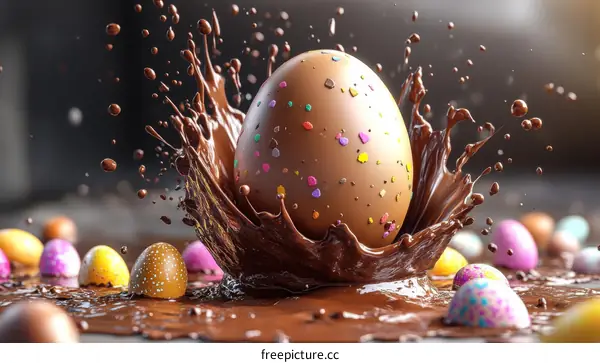 Chocolate Easter Egg Splashing