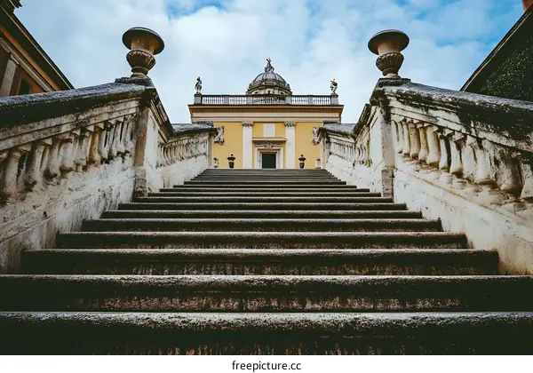 Stone Steps Leading Up to a Grand Building