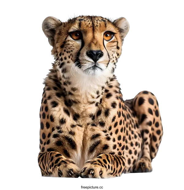 [Transparent Background PNG]A Cheetah Isolated on a White Background