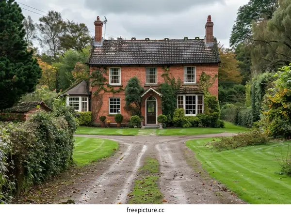Traditional Brick Cottage in the English Countryside