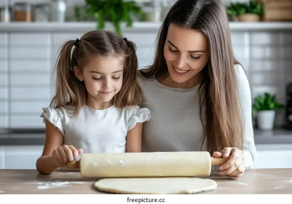 Mother and Daughter Enjoying Baking Together