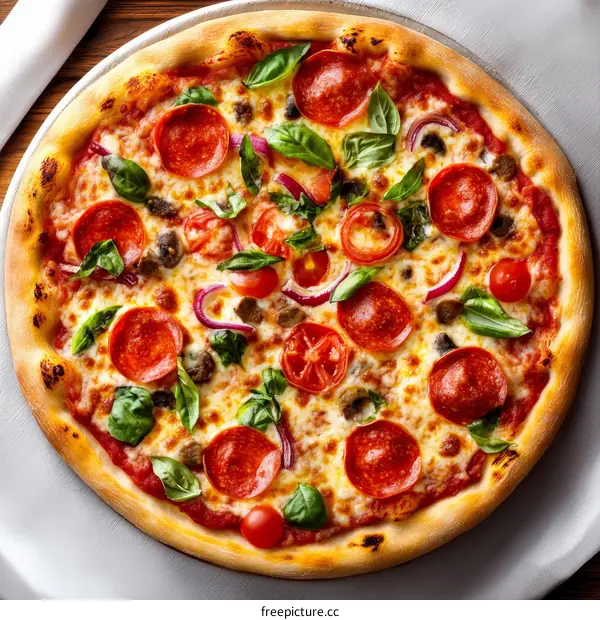 Delicious Pizza with Toppings