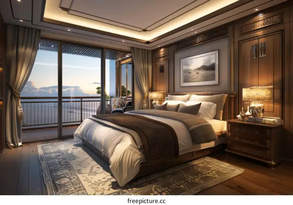 Luxury Bedroom with Ocean View Interior Design