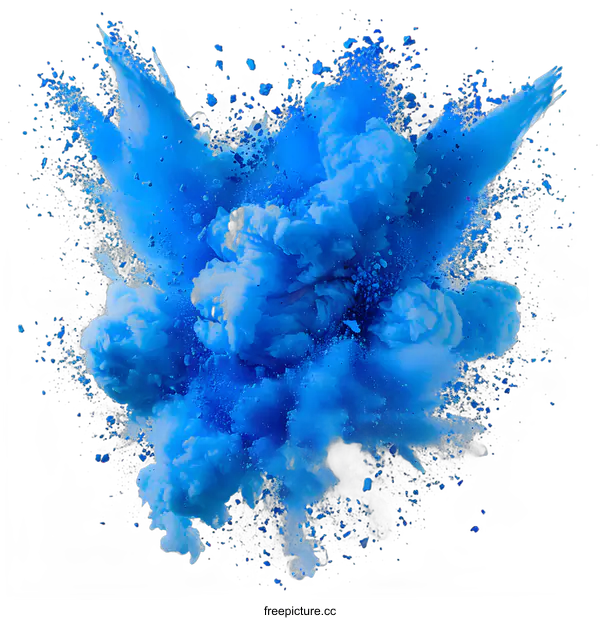 [Transparent Background PNG]Blue Explosion Cloud on White Background
