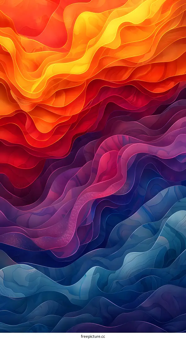 Abstract Waves of Color and Texture