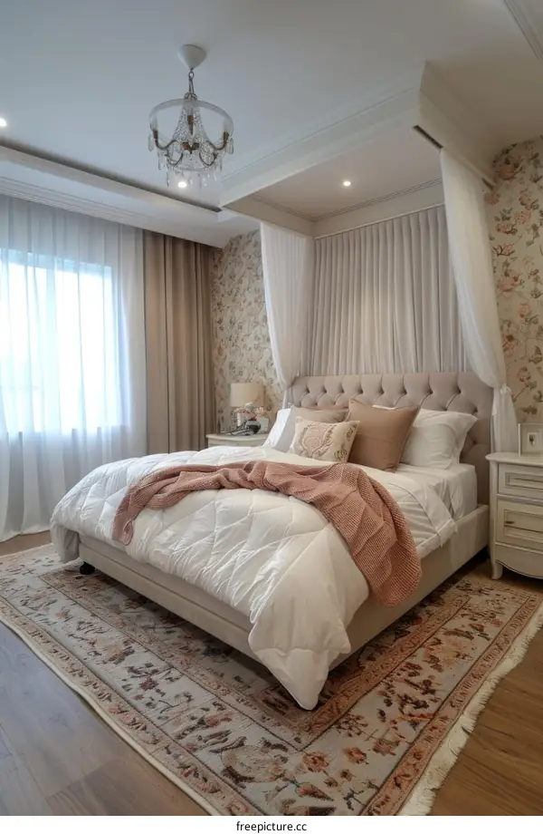 Elegant Bedroom Interior with Canopy Bed