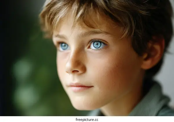 Close Up Portrait of a Caucasian Child