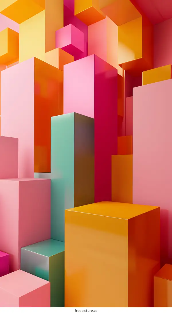 Abstract Geometric Shapes with Vivid Colors