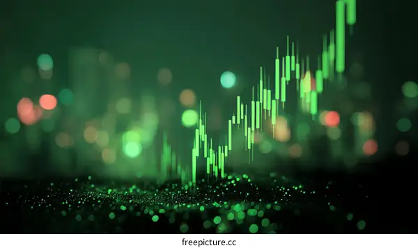 Financial Chart Growth with City Lights Background