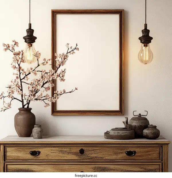 Empty Frame Interior Design with Vintage Style