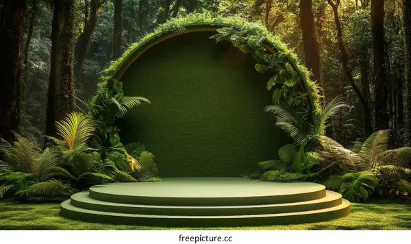 Jungle Green Forest Product Display Stand