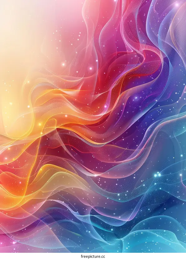 Abstract Colorful Flowing Lines Background