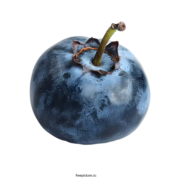 [Transparent Background PNG]Close-up photo of a single blueberry