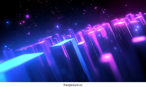 Abstract Neon Cityscape Illustration