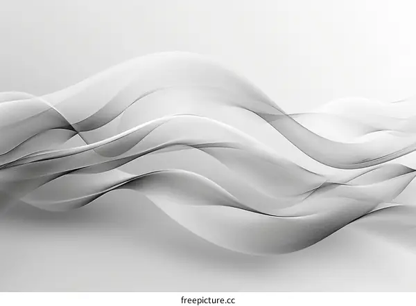 Wavy gray lines of light on a white background