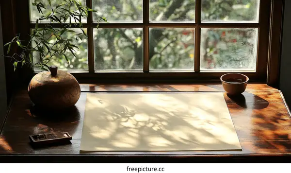 Tranquil Window Seat with Artistic Stationery