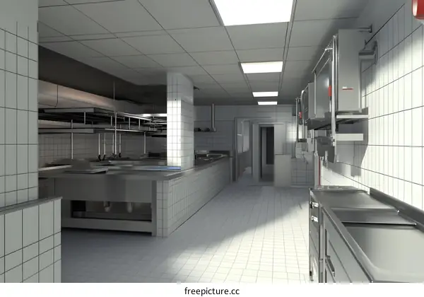 Modern Kitchen Design With Stainless Steel Appliances And White Tile Walls