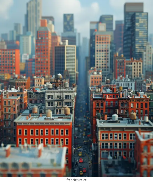 Miniature Cityscape Illustration of Manhattan