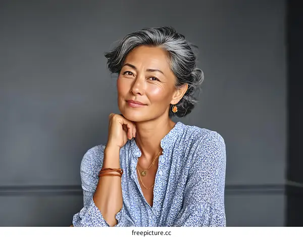 Portrait of a Beautiful Mature Asian Woman